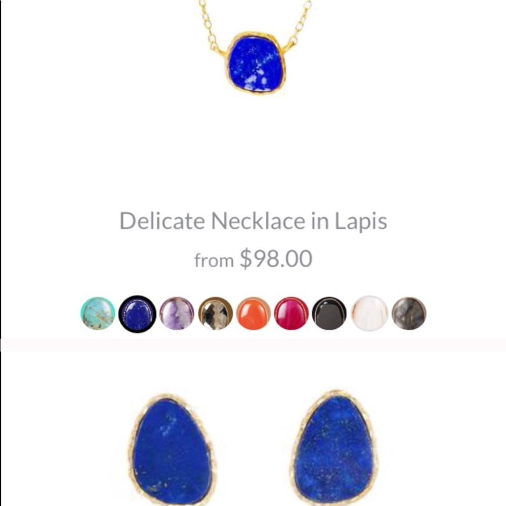 Christina Greene lapis necklace and earrings set